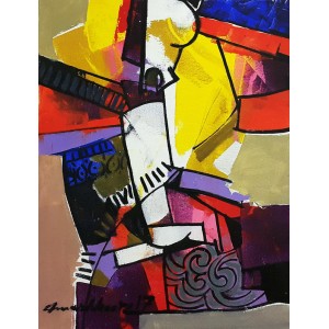 Mashkoor Raza, 14 x 18 Inch, Oil on Canvas, Abstract Painting, AC-MR-032
